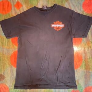 Harley Davidson “I Got Mine At” Evansville, Indiana Black T-shirt Size Medium Co
